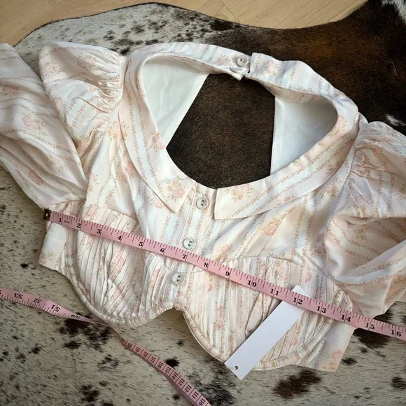 FOR LOVE & LEMONS Carly Top  Rose Dainty Open Back‎ Size Large NWT - Picture 9 of 10
